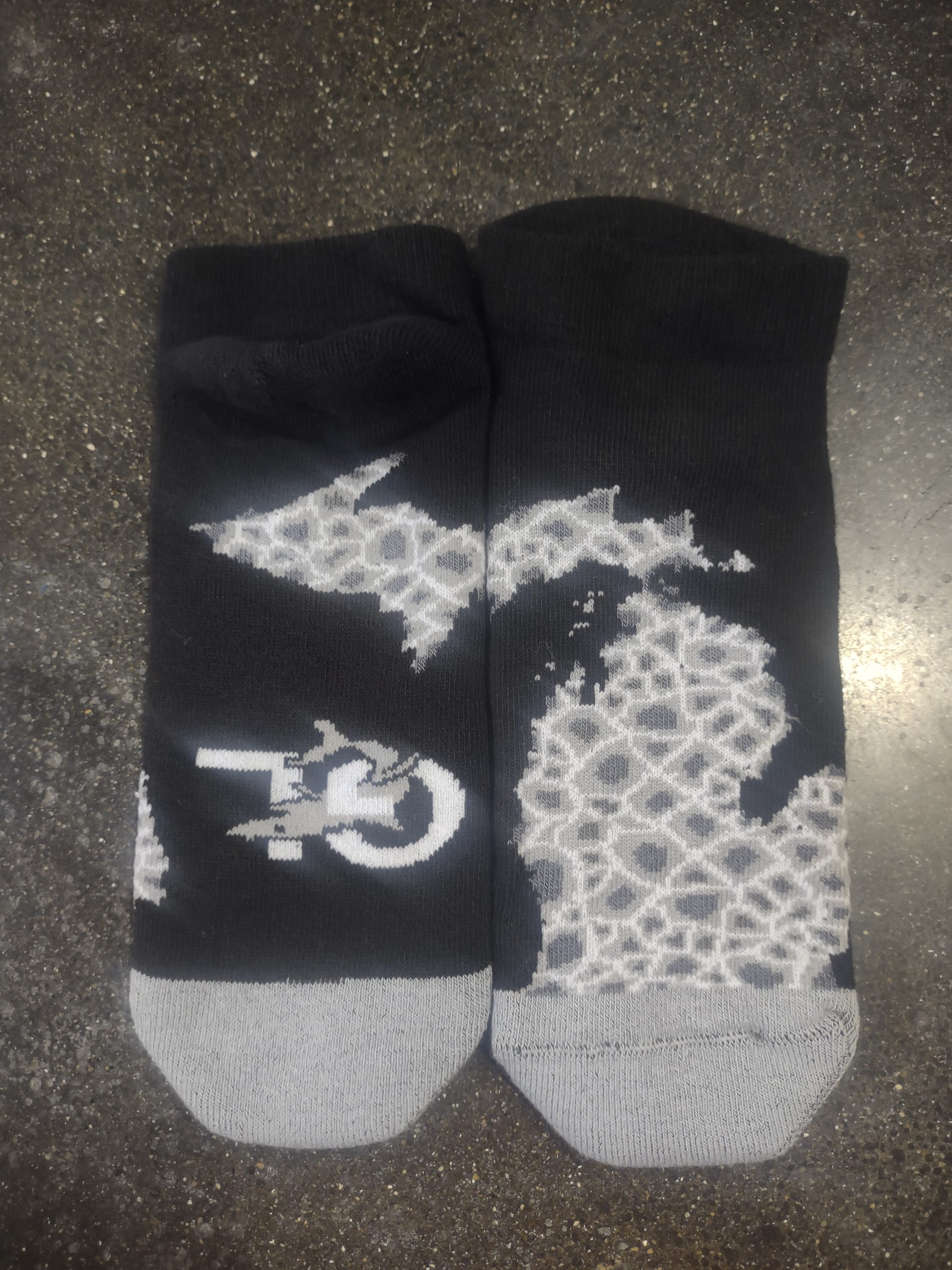 MI Black Petoskey Ankle - Great Lakes Shark Sock Co.